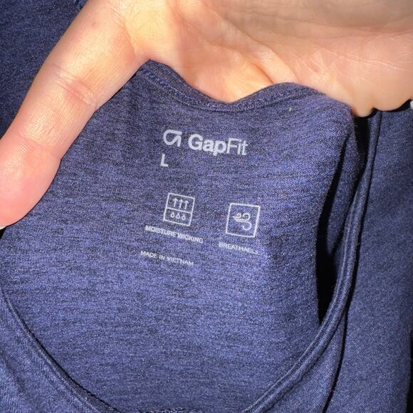 NWT GAP FIT Navy Blue Size Large casual workout jumpsuit scoop neck - Picture 4 of 7